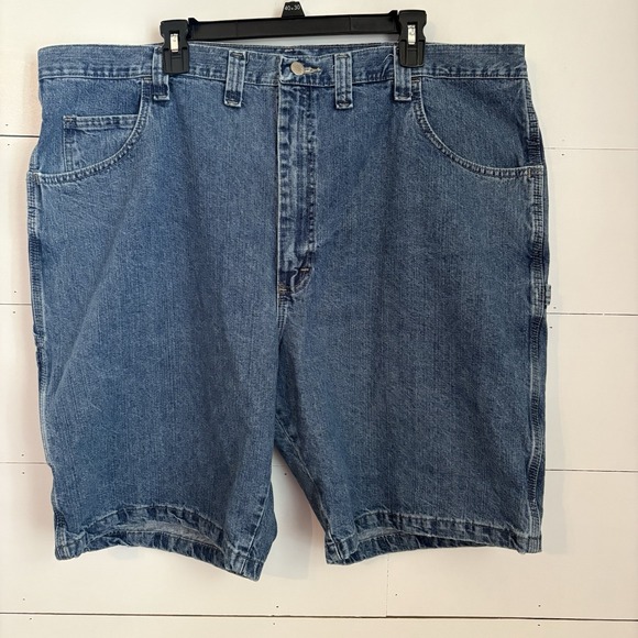 Wrangler Denim Blue Jean Shorts Mens Size 44 Baggy Skater Carpenter Jorts Street - Picture 1 of 7